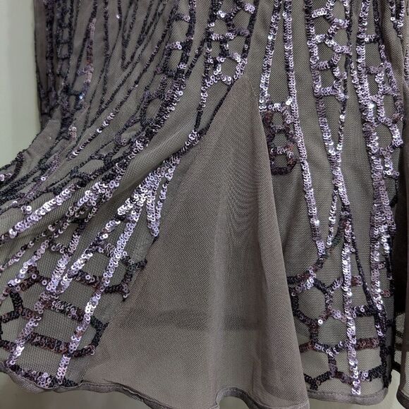 R&M Richards gorgeous plum color sequin dress size 10 - Picture 10 of 14